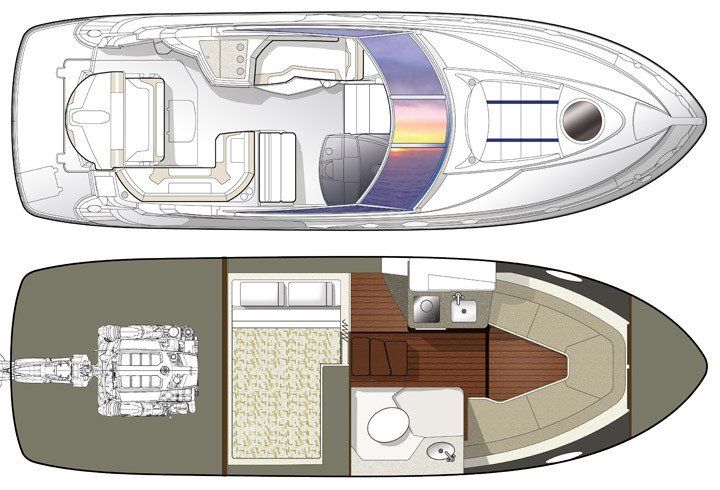 Monterrey 295 CR barco a motor alquiler Menorca